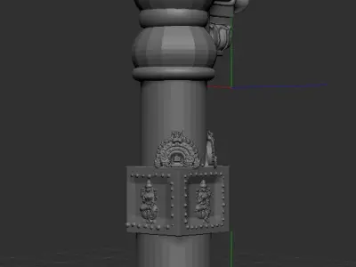 Indian Temple Pillars with Traditional designs Free 3D model
