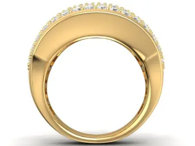 Luxury Wide Pave Diamond Ring for Men 3D Model 1740 3D print model