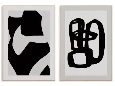 Abstract Painting Frame set 3D model 58