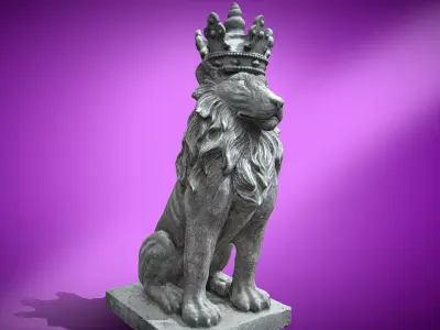 lion statue 3D print model
