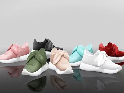 Womens Trainers with Bow Low-poly 3D model