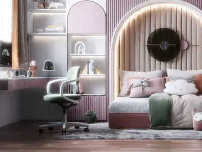 kids bedroom 3D model purchase