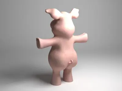 Cartoon Funny Pig  3D model