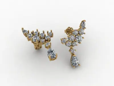 Earrings Diamond 3D print model