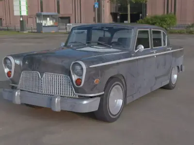 1950s Sedan Car Low-Poly PBR Low-poly 3D model