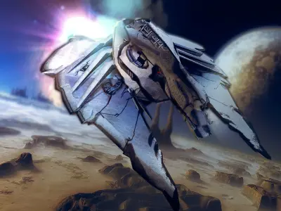 Sci-fi spaceship Free low-poly 3D model