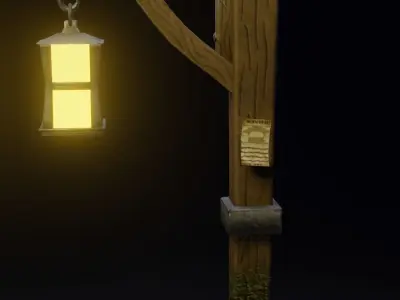 Lamp post Free low-poly 3D model