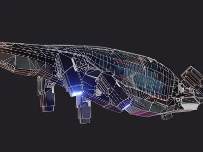 Sci Fi Hover Bike Low-poly 3D model