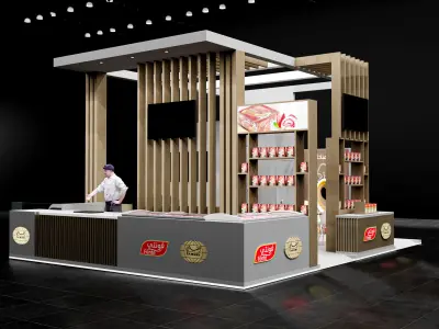 booth 6x8 open side  3D model