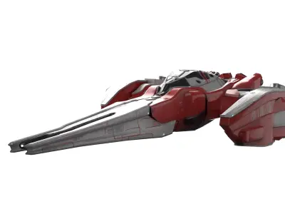 Spaceship Low-poly 3D model