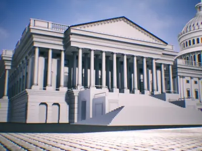 United States Capitol low poly Low-poly 3D model