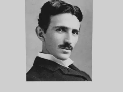 Nikola Tesla portrait Low-poly 3D model