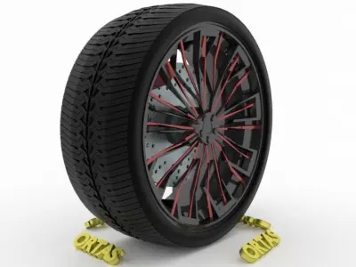 ORTAS CAR WHEEL RIM 99-100 GAME READY WHEEL 3D Model Pack
