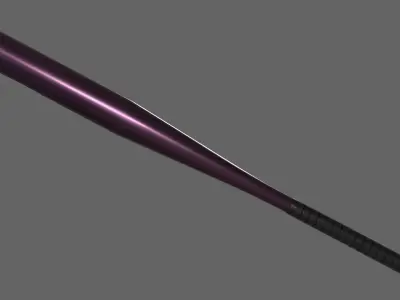 PBR Baseball Bat Magenta Low-poly 3D model