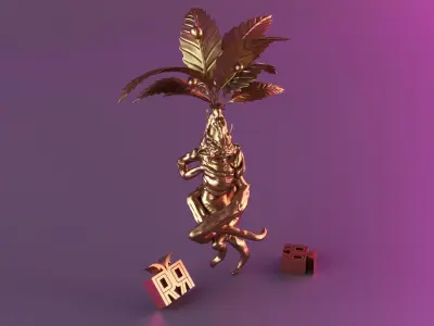 human plant root statue 3D print model