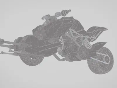 BAT motorcycle 786 cc liquid-cooled V-4 engine Low-poly 3D model
