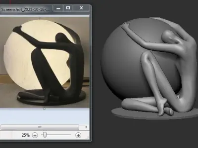 Sculpture Table Lamps holding ball 3D print model