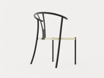 Elysia Dining Chair Steel Nature Spring Black Low-poly 3D model