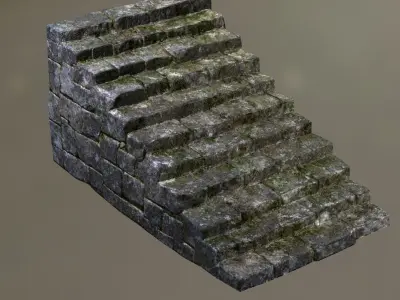 Stone Stairs  Low-poly 3D model