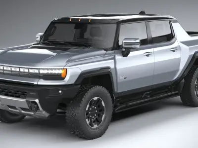 Hummer EV 2022 with interior 3D model