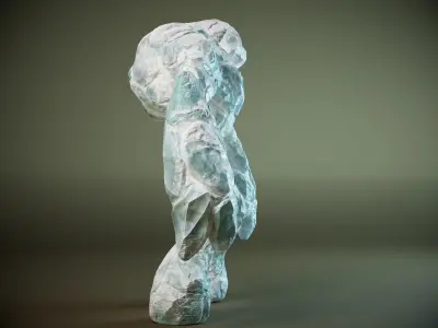 Ice golem PBR Low-poly 3D model