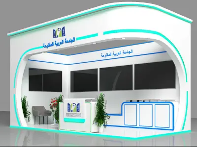 booth 6x3 two side open  3D model
