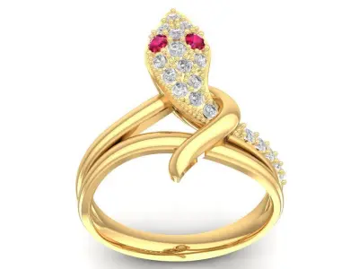 Luxury Snake Diamond Ruby Ring for Women 3D Model 2787 3D print model