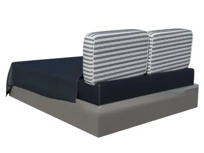 Bed 3d model with cover Low-poly 3D model
