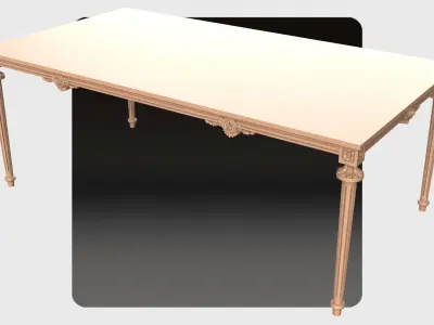 Carved dinner table for cnc 12 3D model