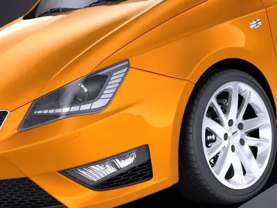 Seat Ibiza 2016 3door VRAY 3D model