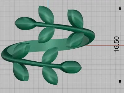 Olive Leaf Ring  3D print model