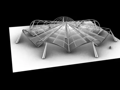 Architectural Pavilion Structure 7 sides 3D model