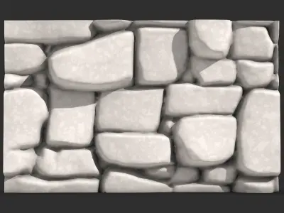 Ruined Stone Wall Detail Mesh 3D print model