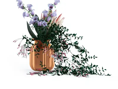 Flowers in copper pitcher 3D model