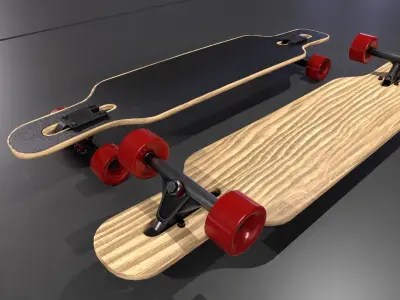 Longboard two longboards Low-poly 3D model