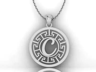 C Letter Pendant  3D print model
