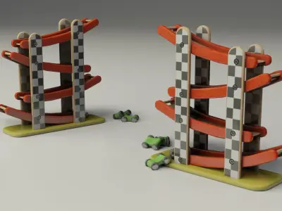 Children Toy Racetrack Low-poly 3D model