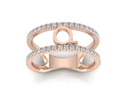 Jewelry Alphabet Ring Q 3D print model purchase