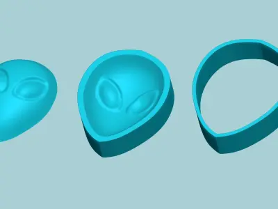 Halloween Molding B01 - Alien - Chocolate Silicone Mold 3D print model