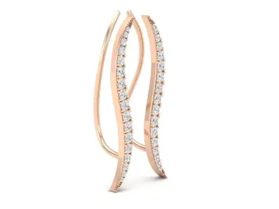 AV 539 Diamond Ladies Crawler Climber Earrings 3D print model