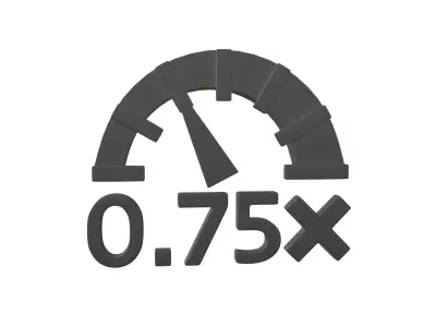 Speed 0 point 75 Symbol v1 001 Low-poly 3D model