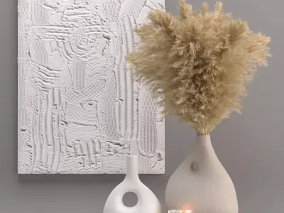 Decor Pampas Grass Set 16 3D model