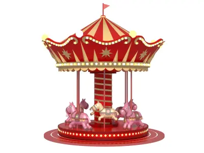 merry-go-round ride 3D model 3D model
