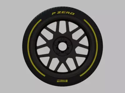 Miniature Enkei Matrix Rim and Tire - 3D Print - No Textures 3D print model