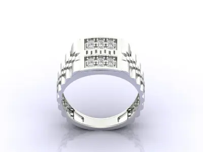 Print Ready STL 3DM  Gents Rings Diamond Men Ring  3D print model 136