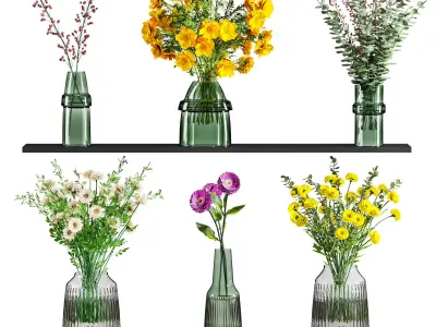 bouquet set 3D model 4