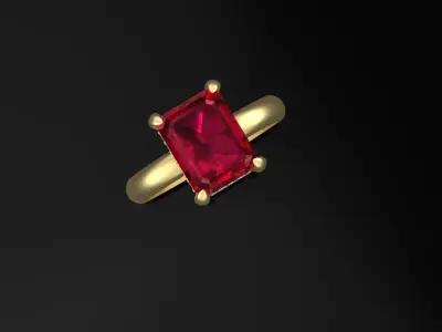 Ring Emerald 3D print model 3D print model