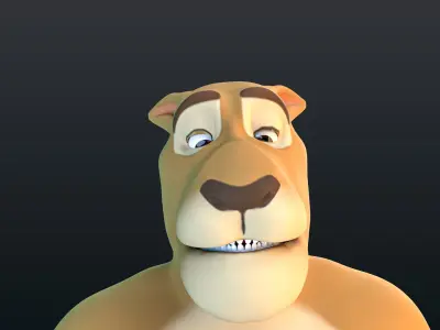 Stylized Lion Rigged Low-poly 3D model