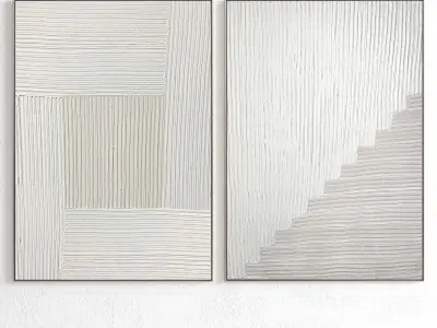 Plaster Two Photo Frame 262 Low-poly 3D model