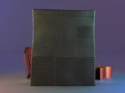 Contemporary Ceramic Cartocci Textured Vase  3D print model